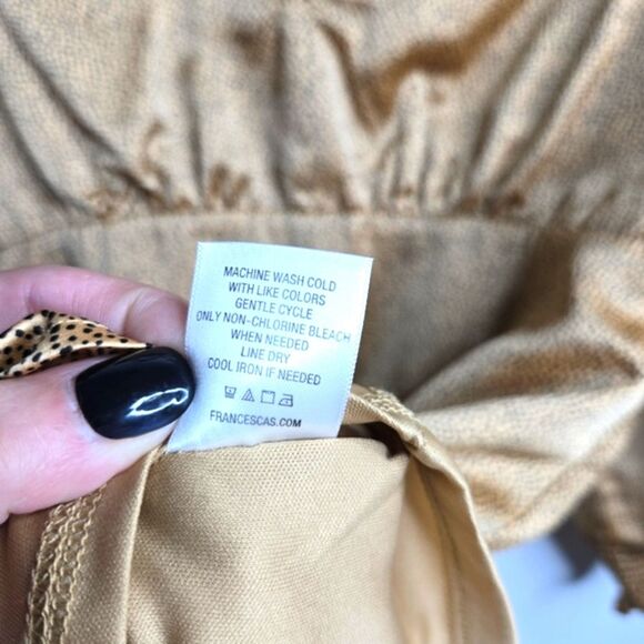 Francesca's Collections Mi Ami Satin Longsleeve Mini Dress Animal Print Size M - Picture 8 of 10